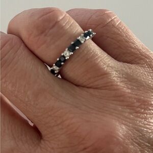 Sapphire and diamond band